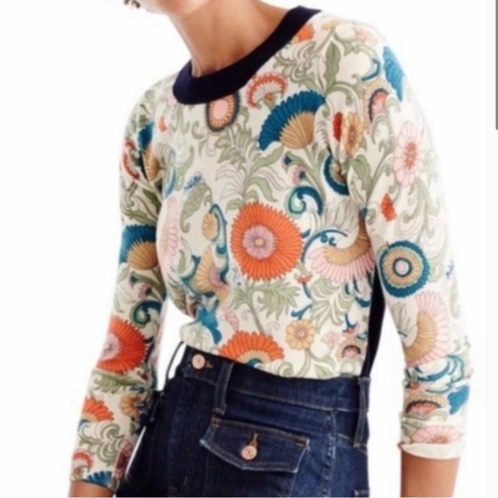 J. Crew M Tippi Sweater in Paisley Print